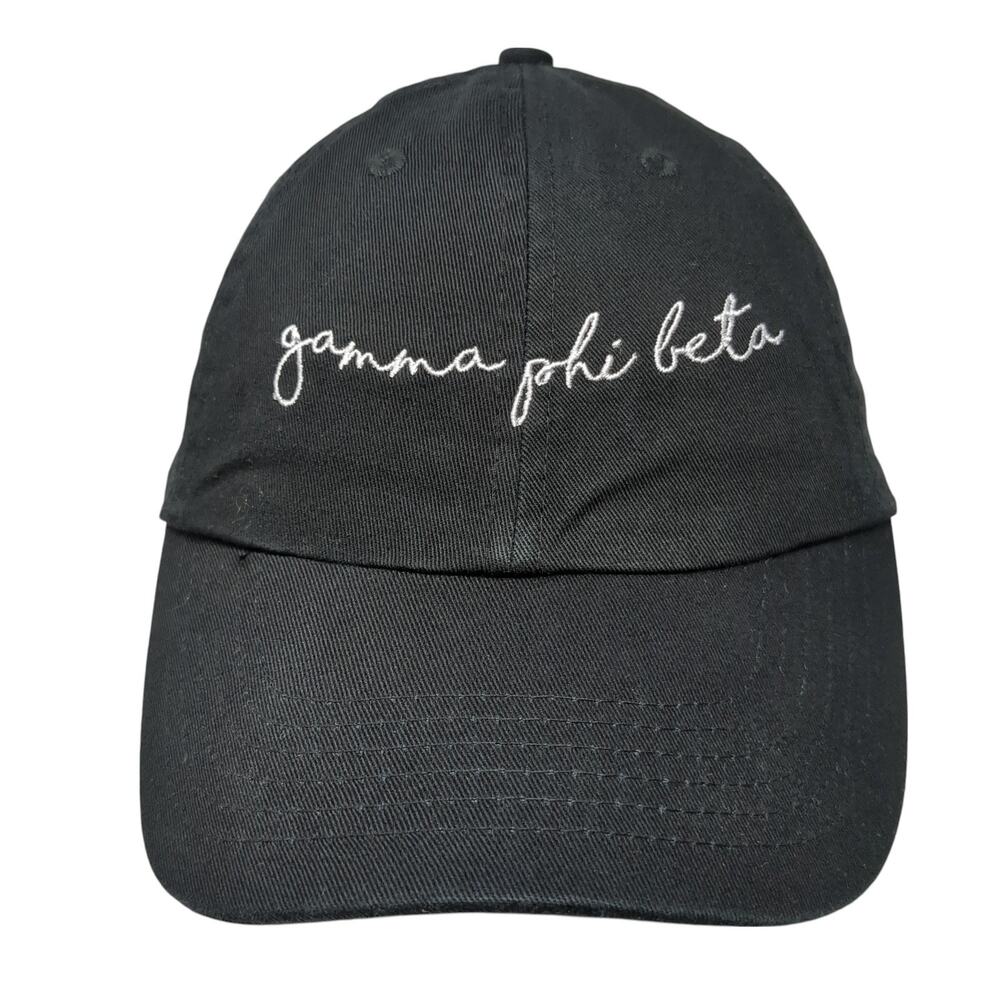 Gamma Phi Beta Slideback Baseball Cap Black One Size Adjustable Embroidered